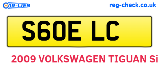 S60ELC are the vehicle registration plates.