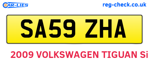 SA59ZHA are the vehicle registration plates.
