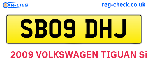 SB09DHJ are the vehicle registration plates.