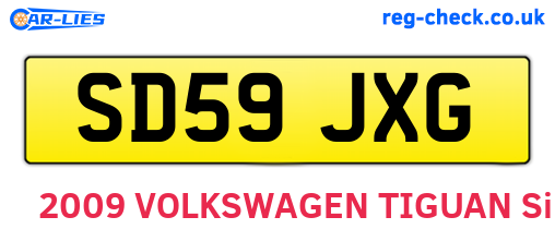 SD59JXG are the vehicle registration plates.