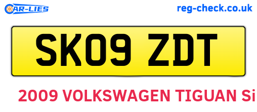SK09ZDT are the vehicle registration plates.