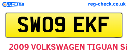 SW09EKF are the vehicle registration plates.