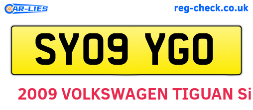 SY09YGO are the vehicle registration plates.