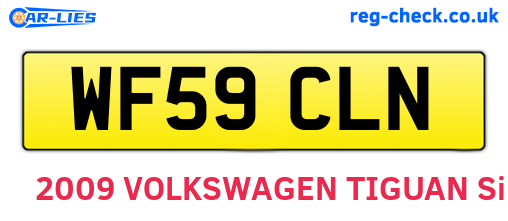 WF59CLN are the vehicle registration plates.
