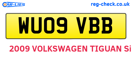 WU09VBB are the vehicle registration plates.