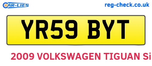 YR59BYT are the vehicle registration plates.