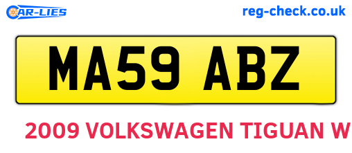 MA59ABZ are the vehicle registration plates.