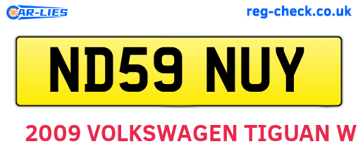 ND59NUY are the vehicle registration plates.