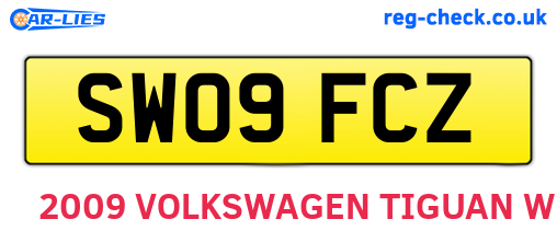 SW09FCZ are the vehicle registration plates.