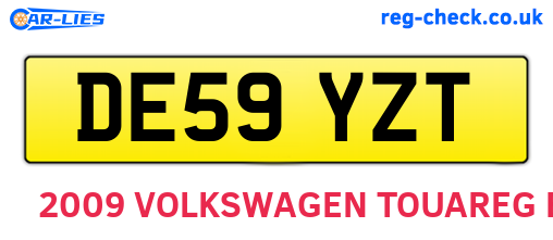 DE59YZT are the vehicle registration plates.