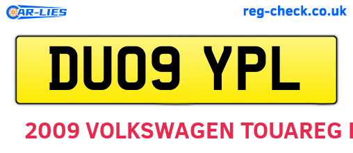 DU09YPL are the vehicle registration plates.