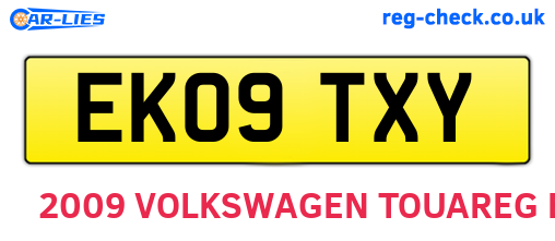 EK09TXY are the vehicle registration plates.