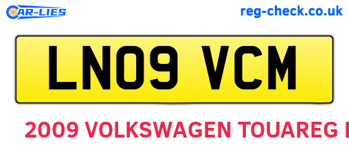 LN09VCM are the vehicle registration plates.