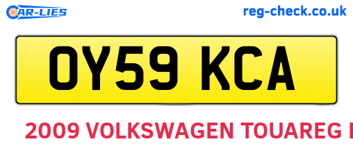 OY59KCA are the vehicle registration plates.