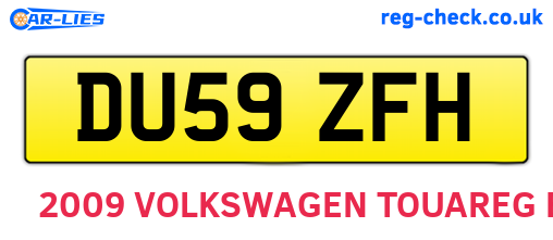 DU59ZFH are the vehicle registration plates.