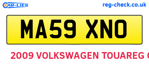 MA59XNO are the vehicle registration plates.