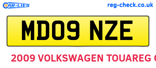 MD09NZE are the vehicle registration plates.