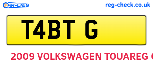 T4BTG are the vehicle registration plates.