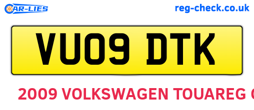 VU09DTK are the vehicle registration plates.