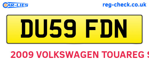 DU59FDN are the vehicle registration plates.