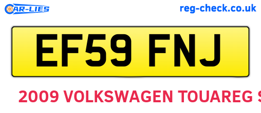 EF59FNJ are the vehicle registration plates.