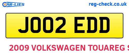 JO02EDD are the vehicle registration plates.