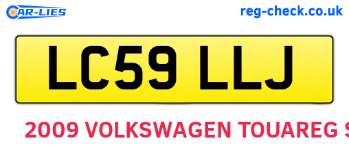 LC59LLJ are the vehicle registration plates.