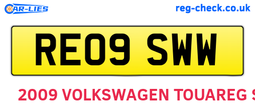 RE09SWW are the vehicle registration plates.