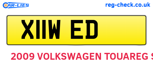 X11WED are the vehicle registration plates.