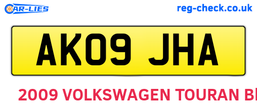 AK09JHA are the vehicle registration plates.