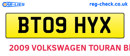 BT09HYX are the vehicle registration plates.