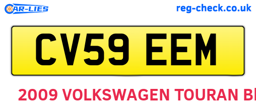 CV59EEM are the vehicle registration plates.