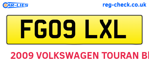 FG09LXL are the vehicle registration plates.