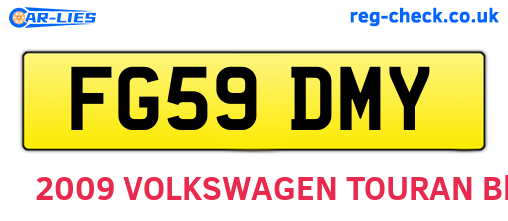 FG59DMY are the vehicle registration plates.