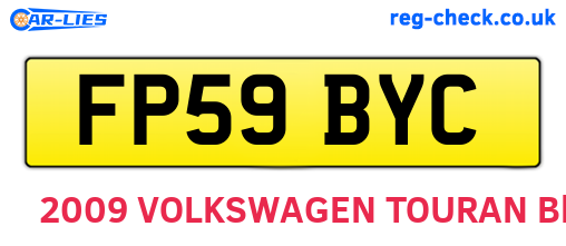 FP59BYC are the vehicle registration plates.