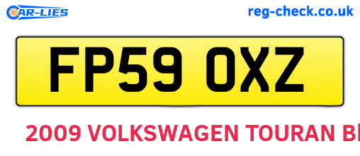 FP59OXZ are the vehicle registration plates.