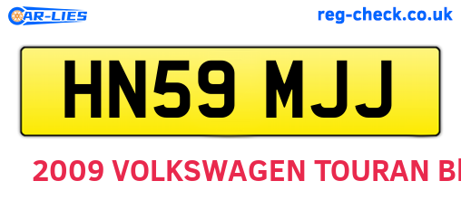 HN59MJJ are the vehicle registration plates.