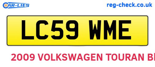 LC59WME are the vehicle registration plates.