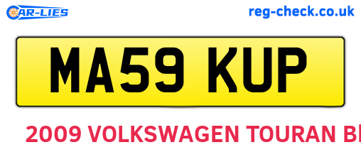 MA59KUP are the vehicle registration plates.