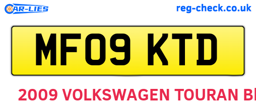 MF09KTD are the vehicle registration plates.