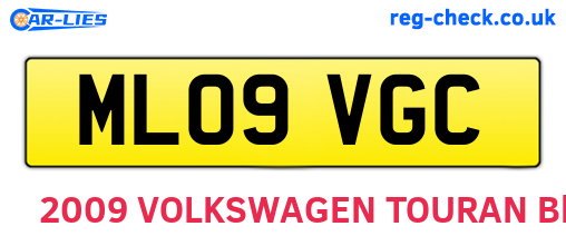 ML09VGC are the vehicle registration plates.