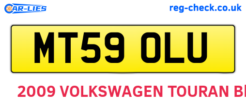 MT59OLU are the vehicle registration plates.