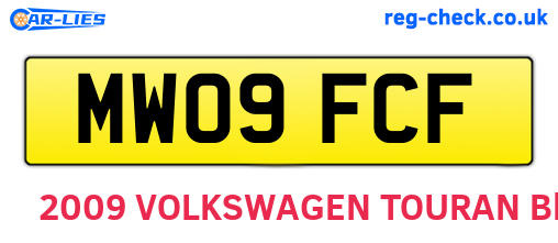 MW09FCF are the vehicle registration plates.