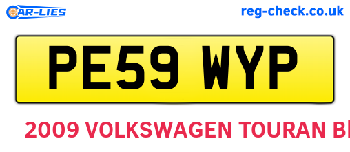 PE59WYP are the vehicle registration plates.