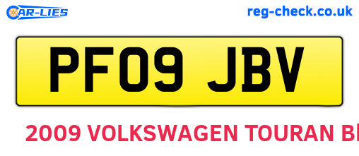PF09JBV are the vehicle registration plates.