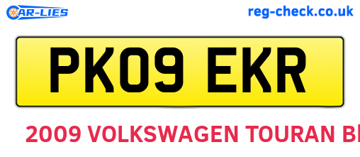 PK09EKR are the vehicle registration plates.