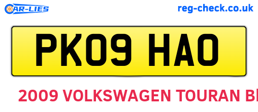 PK09HAO are the vehicle registration plates.