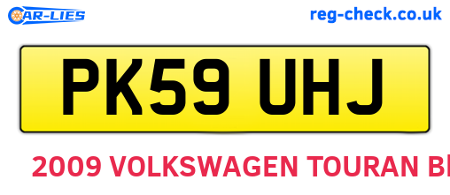PK59UHJ are the vehicle registration plates.