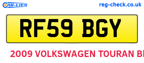 RF59BGY are the vehicle registration plates.