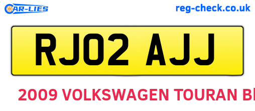 RJ02AJJ are the vehicle registration plates.